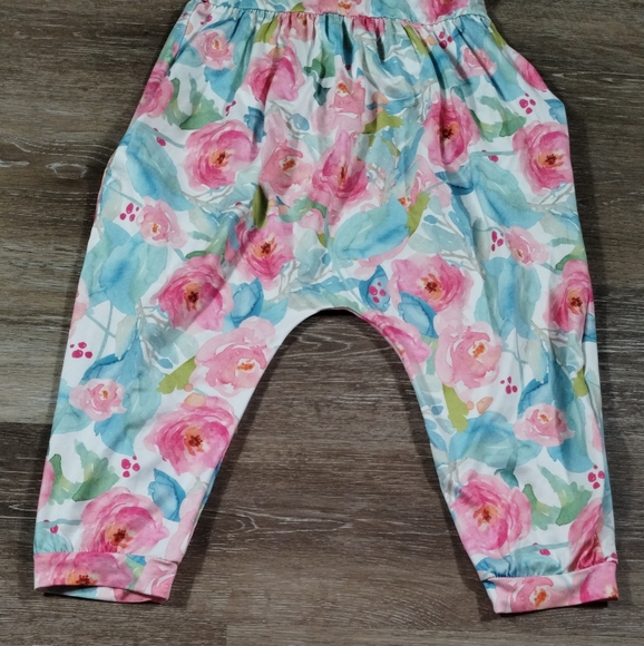Toddler Girl Cute Strap Jumpsuit One-piece Romper floral with Pockets Size 100 - Picture 8 of 12